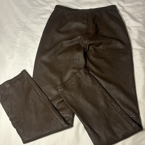 Mixit Genuine Brown Leather Pants High Rise
Biker Vintage 90s Y2K size 4 - Picture 1 of 13